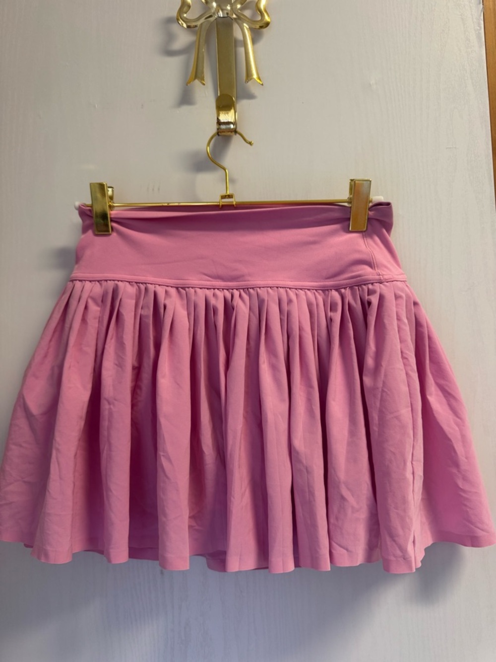 aerie Pink Gathered Skater Mini Skirt
